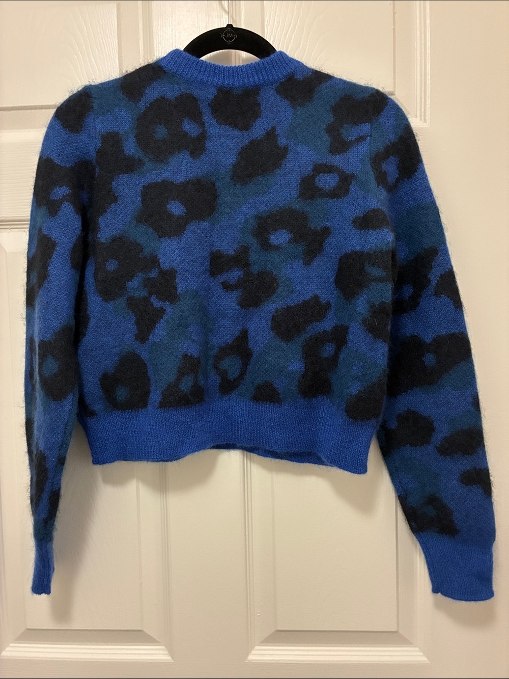 Rag & Bone Blue and Black Leopard Crewneck Sweater - Picture 4 of 5